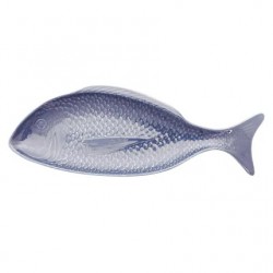 Plat de Service Poisson Bleu L 40x14 cm  - Point Virgule Plat de Service Poisson Bleu L 40x14 cm  - Point Virgule
