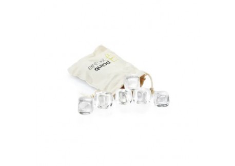 Set 6 Glaçons Réutilisables en Verre + Pochette  - Point Virgule
