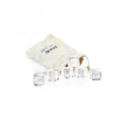 Set 6 Glaçons Réutilisables en Verre + Pochette  - Point Virgule Set 6 Glaçons Réutilisables en Verre + Pochette  - Point Virgule