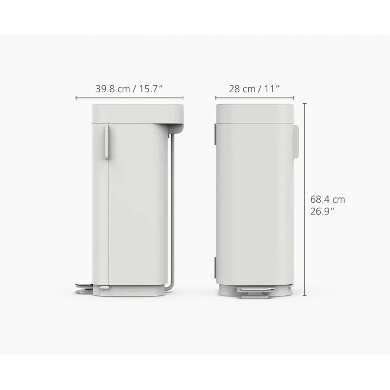 Porta Poubelle 40 l à Pédale Gris Clair - Joseph Joseph