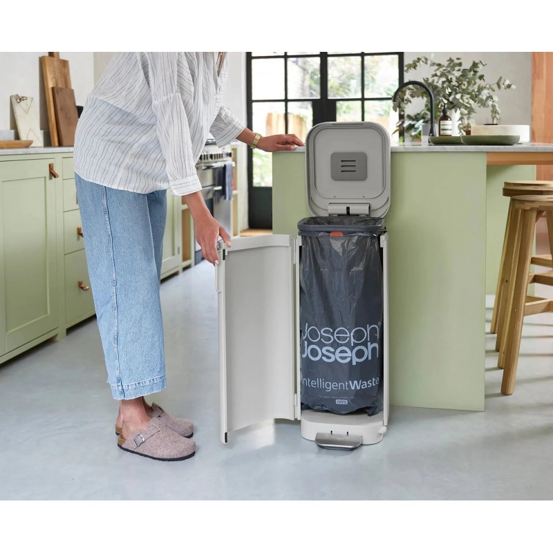 Porta Poubelle 40 l à Pédale Gris Clair - Joseph Joseph