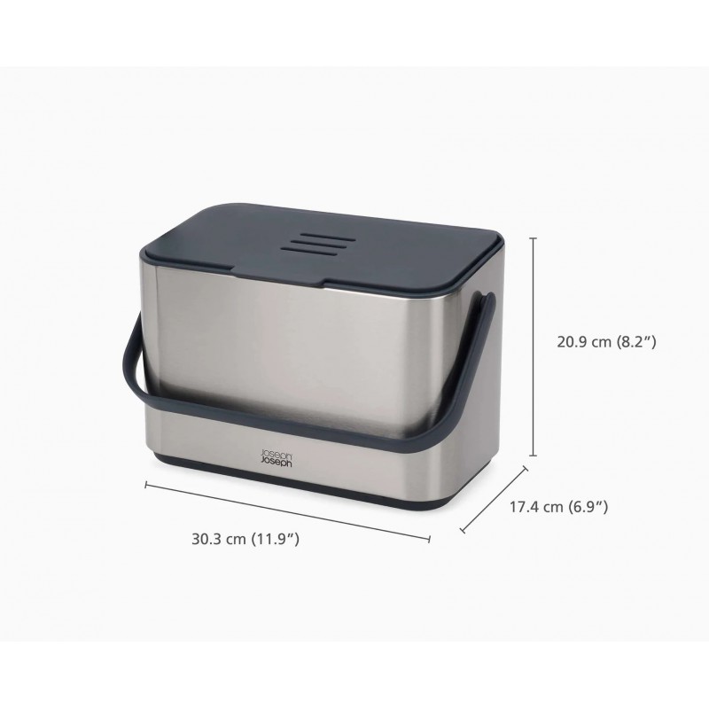 Collect Bac Composteur de Cuisine Inox avec Filtre 4 L - Joseph Joseph