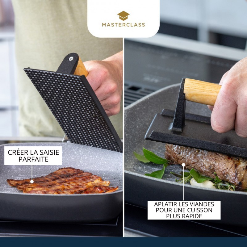 Presse à Griller en Fonte pour Smash Burger 21x10 cm - KitchenCraft