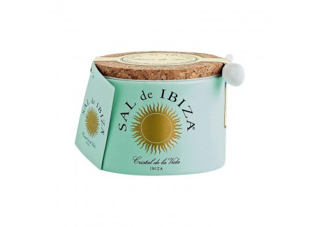 Fleur de Sel dans son Pot en Céramique avec Cuillère 150 g - Sal de Ibiza