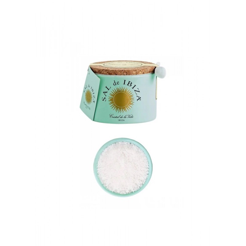 Fleur de Sel dans son Pot en Céramique avec Cuillère 150 g  - Sal de Ibiza