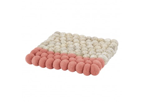 Lana Sous Plat Carré Beige et Corail - Cilio