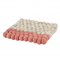 Lana Sous Plat Carré Beige et Corail  - Cilio Lana Sous Plat Carré Beige et Corail  - Cilio