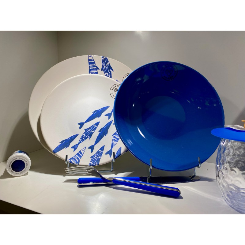 Coupe à Fruits En Grès Bleu Arpeggio - Diamètre 11,5 Cm - Design Moderne Brillant/mat - Idéale Pour Dessert Et Déco