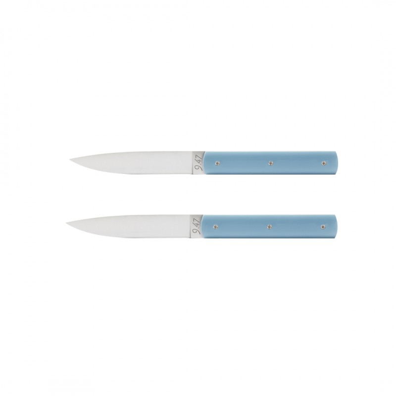 9.47 Coffret Couteaux de Table Bleu Céladon 2 pcs - Perceval