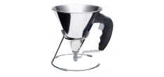 Kwik Entonnoir Doseur à Piston 0,8L en Inox avec Poignée et Pied