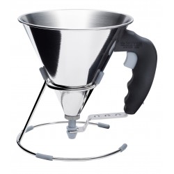 Kwik Zuiger-meettrechter 0,8L RVS met handvat en voet - De Buyer Kwik Zuiger-meettrechter 0,8L RVS met handvat en voet - De Buyer