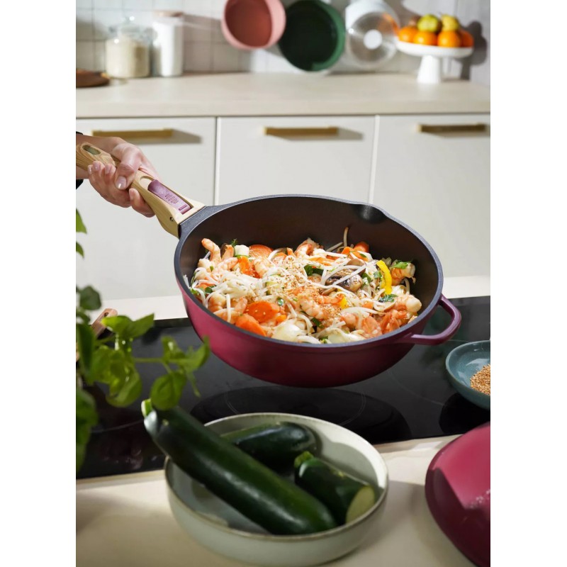 Fabuleuse Koekenpan met Antiaanbaklaag 24 cm Bordeaux Rubis 3,4L - Cookut