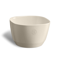 Vierkante keramische slakom M 3,5L 22x14 cm Argile Gebroken Wit