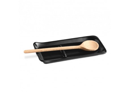 Repose Cuillère Céramique Noir Mat Truffe 10x22,5 cm  - Emile Henry