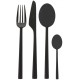 Rondo Set Couverts 24 pcs Brossé Noir + Coffret en Bois  - Cutipol
