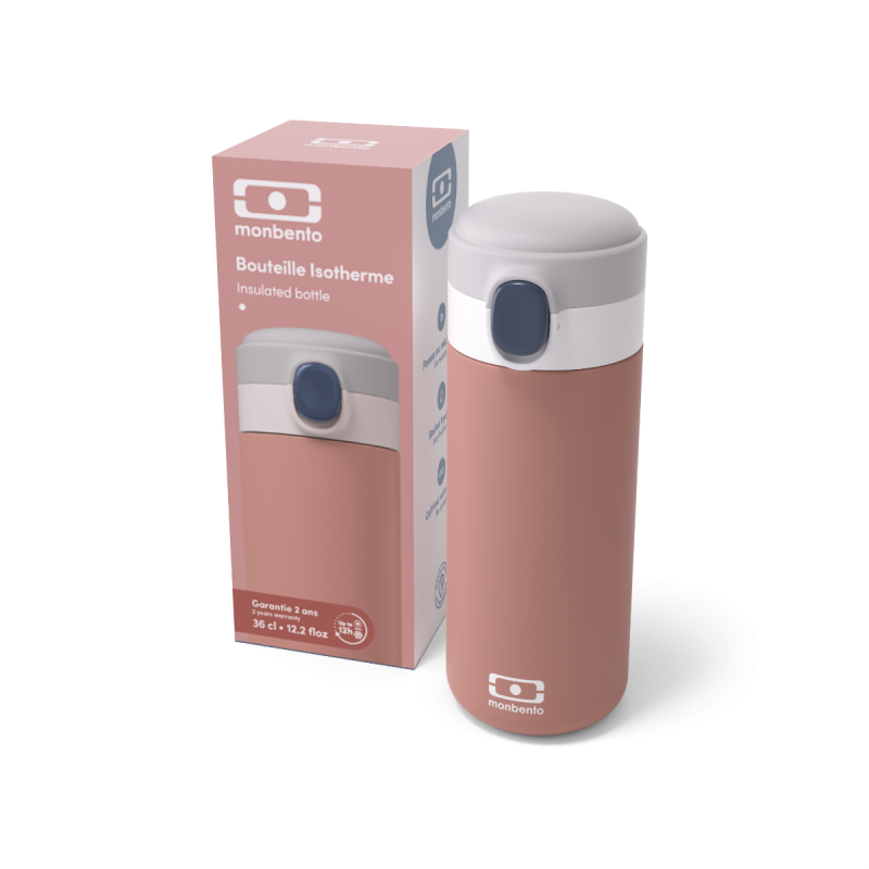 Pop Gourde Isotherme Rose Moka Inox 360 ml - MonBento