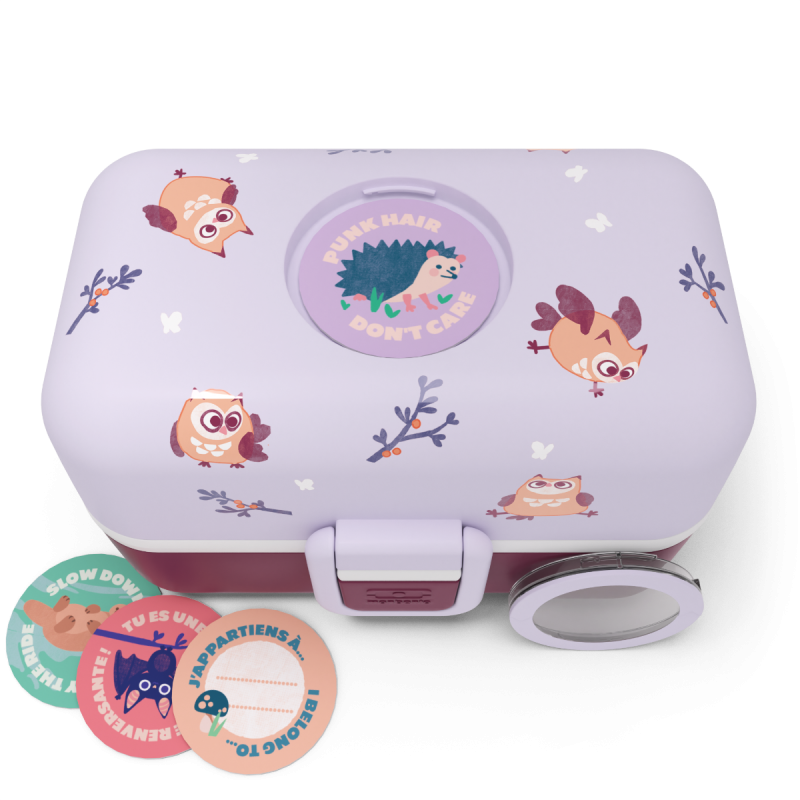 Tresor Bento LunchBox Kids Mauve Owly 800 ml - MonBento