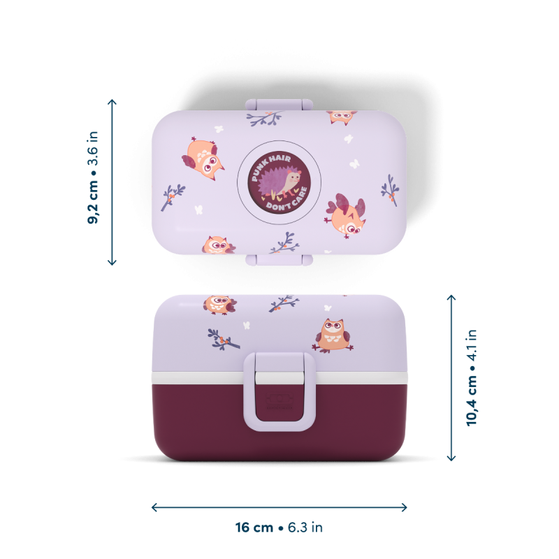 Tresor Bento LunchBox Kids Mauve Owly 800 ml - MonBento