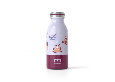 Cooly Bouteille Isotherme Kids Mauve Owly Inox 350 ml  - MonBento