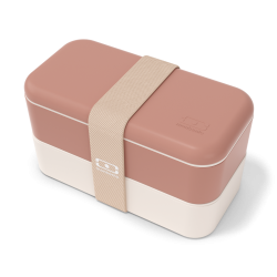 Original Bento LunchBox Rose Moka Recycled Made in France 1 L  - MonBento Original Bento LunchBox Rose Moka Recycled Made in France 1 L  - MonBento