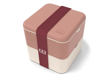 Square Bento LunchBox Rose Moka Made in France 1,7 L - MonBento