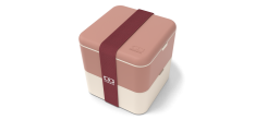 Square Bento LunchBox Rose Moka Made in France 1,7 L