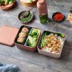 Square Bento LunchBox Rose Moka Made in France 1,7 L  - MonBento