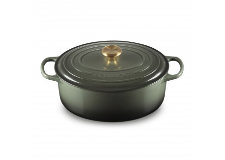 Cocotte Fonte Signature Ovale 6,3 L Vert Thym Edition Limitée (31 cm)  - Le Creuset