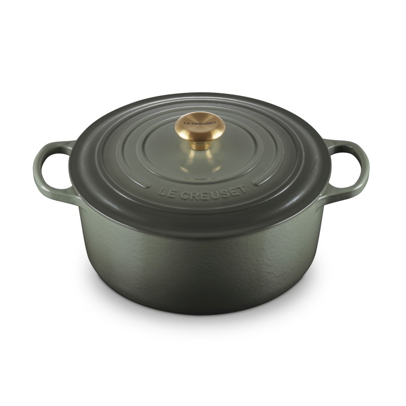 Signature Ronde Gietijzeren Braadpan 6,7 L Tijm Groen  (28 cm) - Le Creuset