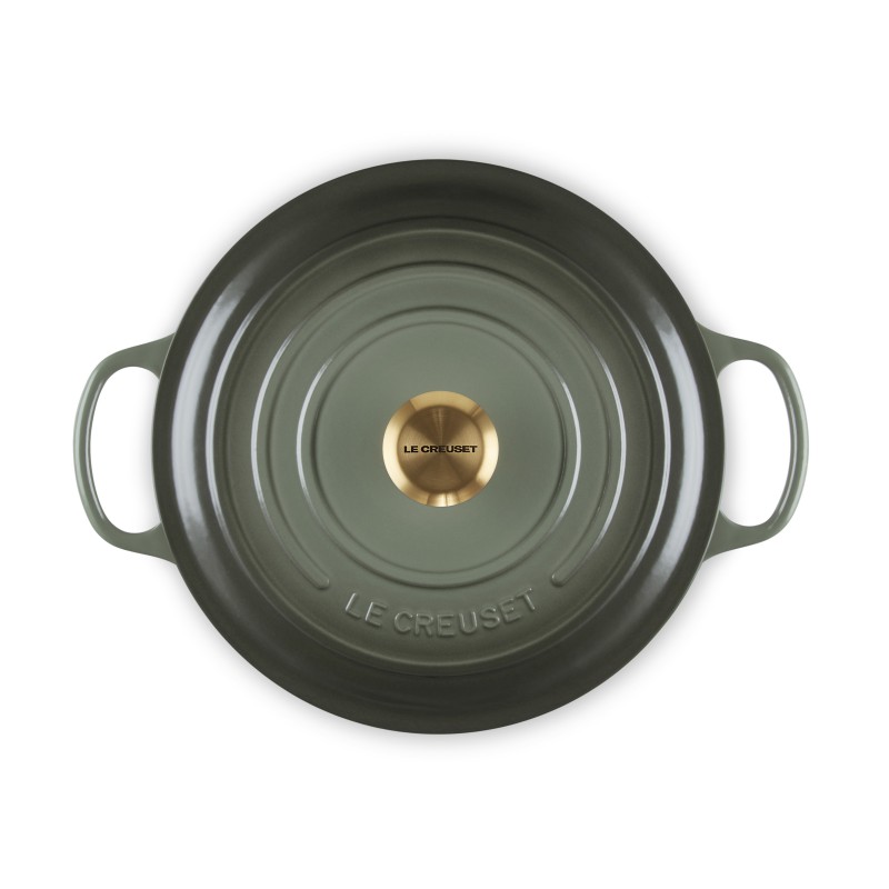 Signature Ronde Gietijzeren Braadpan 6,7 L Tijm Groen  (28 cm) - Le Creuset