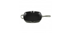 Poêle en Fonte Skillet Grill Carré 26 cm Vert Thym 