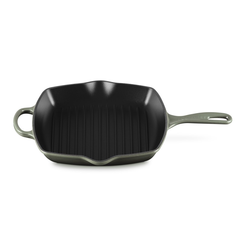 Poêle en Fonte Skillet Grill Carré 26 cm Vert Thym  - Le Creuset