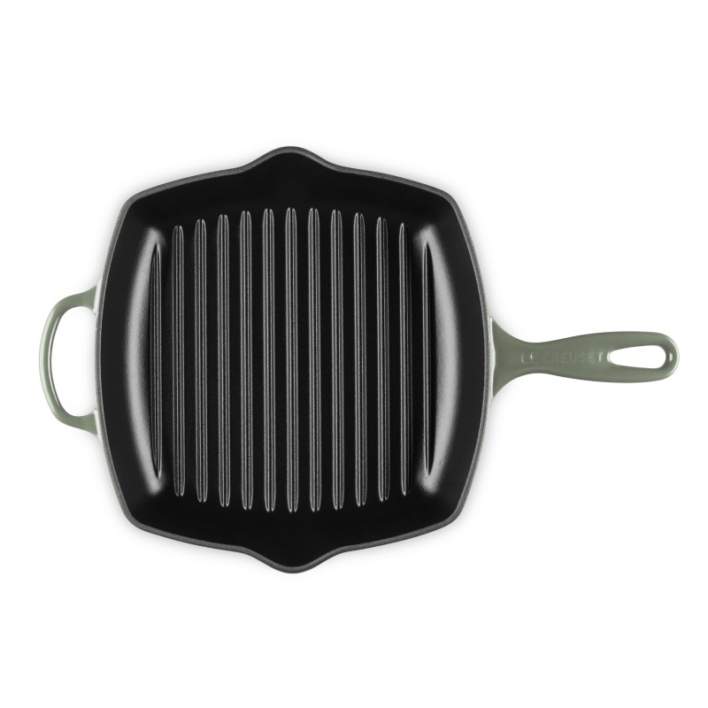 Poêle en Fonte Skillet Grill Carré 26 cm Vert Thym  - Le Creuset