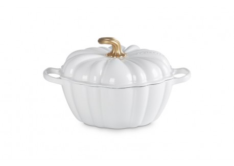 Gietijzeren Cocotte Pompoen 3,7 L Wit Gold (24 cm) - Le Creuset