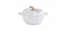 Cocotte Fonte Citrouille 3,7 L Blanc Gold (24 cm) 