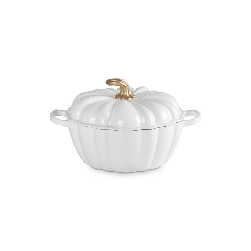 Gietijzeren Cocotte Pompoen 3,7 L Wit Gold (24 cm) - Le Creuset