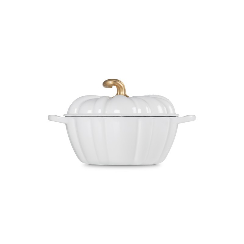 Gietijzeren Cocotte Pompoen 3,7 L Wit Gold (24 cm) - Le Creuset