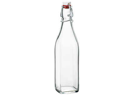 Swing Glazen Vierkante Fles met Beugelsluiting 1 L - Bormioli Rocco
