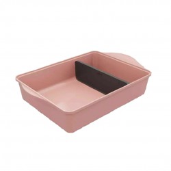 Incroyable Plat à Four 2 Compartiments Rectangulaire Rose Guimauve 40x30 cm - Cookut Incroyable Plat à Four 2 Compartiments Rectangulaire Rose Guimauve 40x30 cm - Cookut