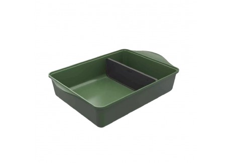 Incroyable Ovenschaal met 2 Rechthoekige Compartimenten Varen Groen 40x30 - Cookut