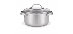 Cicla Casserole/faitout Inox Recyclé avec couvercle en Verre 20 cm 2,8 l