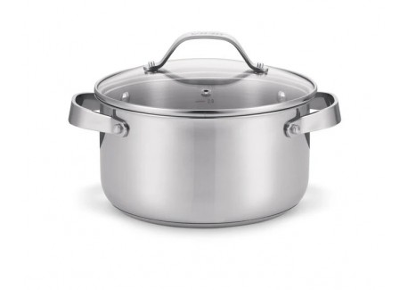 Cicla 3 Casserole/faitout Inox Recyclé avec couvercle en Verre 24 cm 5,2 l - Beka Cookware