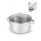 Cicla 3 Gerecycleerde RVS braadpan/stoofpot met Glazen Deksel 24 cm 5,2 l - Beka Cookware