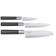 Wasabi Black Set 3 Couteaux Santoku 16,5 + à Trancher 15 + Office 10  - Kai