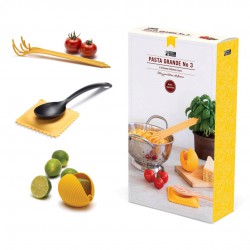 Pasta Grande Set Cuillère à Spaghetti + Repose Cuillère + Presse Citron 3pcs 
