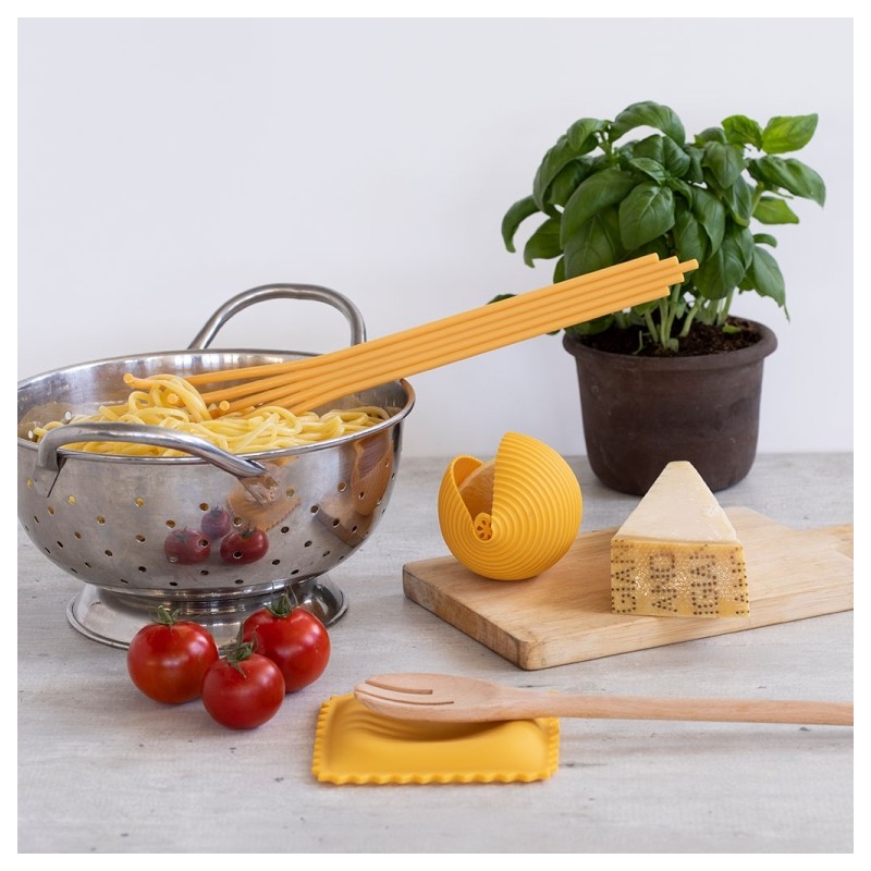 Pasta Grande Set Cuillère à Spaghetti + Repose Cuillère + Presse Citron 3pcs  - Monkey Business