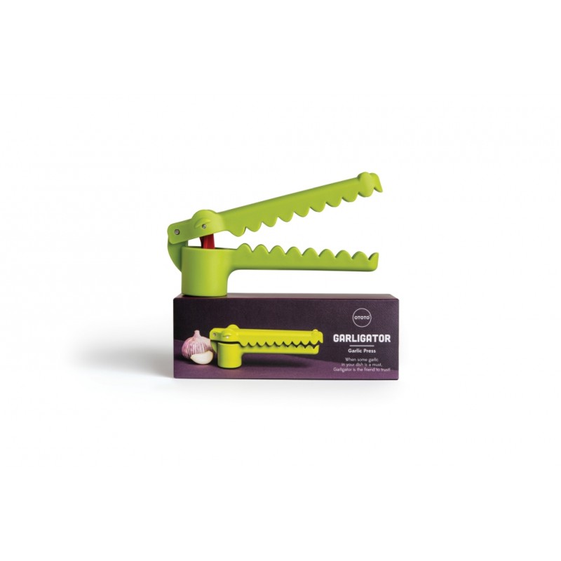 Garligator Presse Ail Crocodile Vert + Brosse de Nettoyage - Ototo