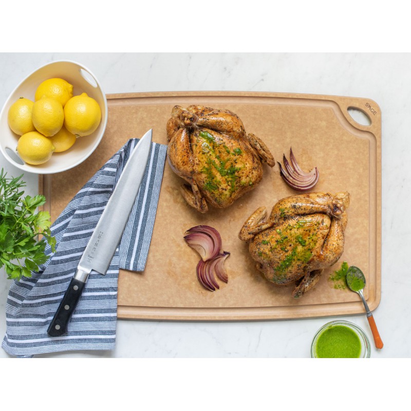 Planche à Découper Fine en Fibre de Bois Paperstone Récupérateur Jus 45x30 cm - Sage