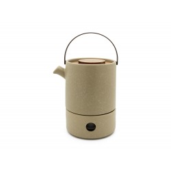 Uméa Set Théière avec Infuseur & Réchaud en Céramique Beige Sable 1,2 L  - Bredemeijer Uméa Set Théière avec Infuseur & Réchaud en Céramique Beige Sable 1,2 L  - Bredemeijer