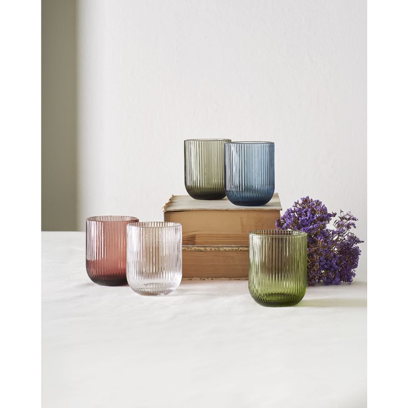 Twisty Verre à Eau 26 cl Vert - Rose - Tulipani